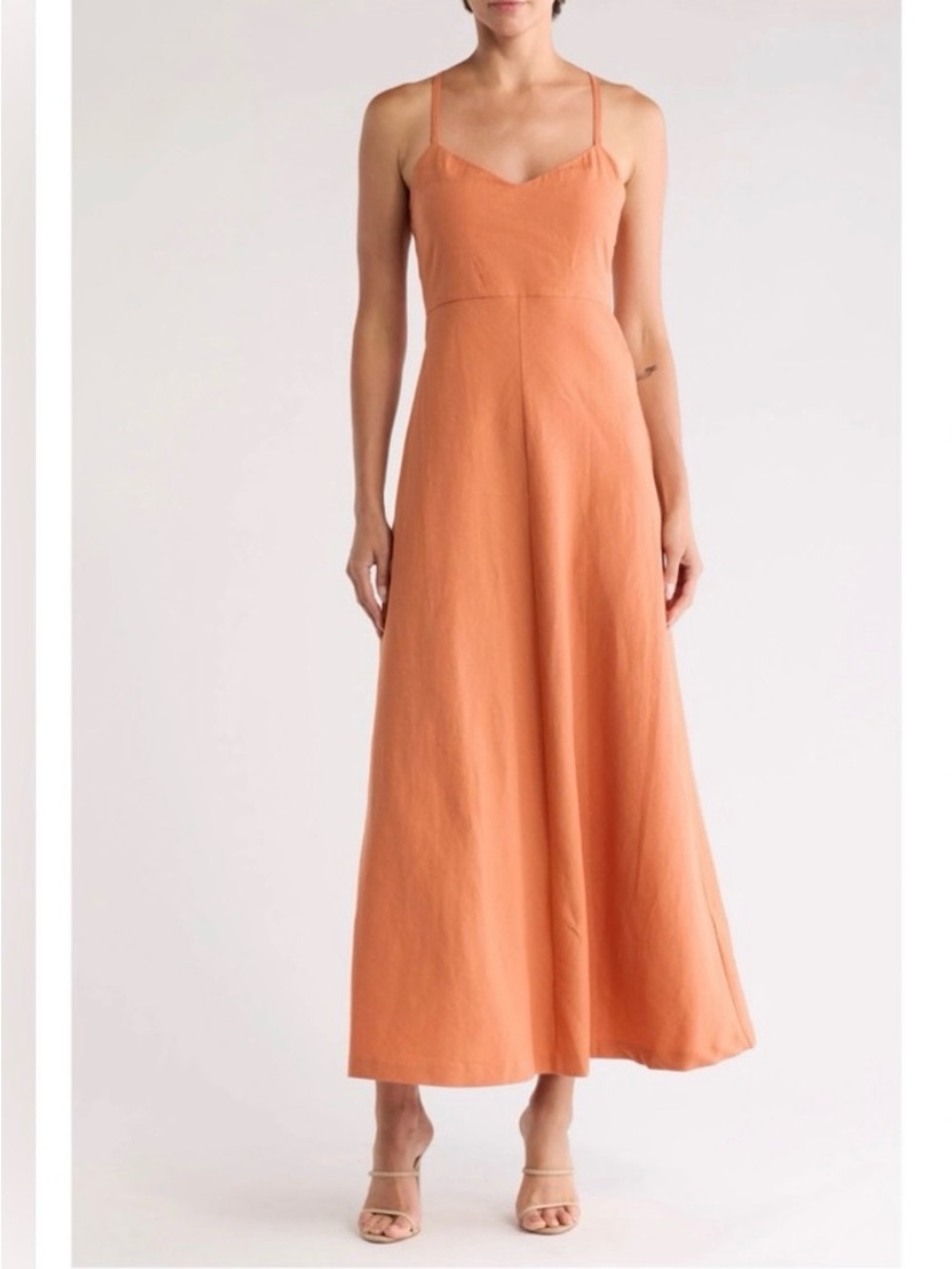 Theory Terracotta Slip Maxi Dress